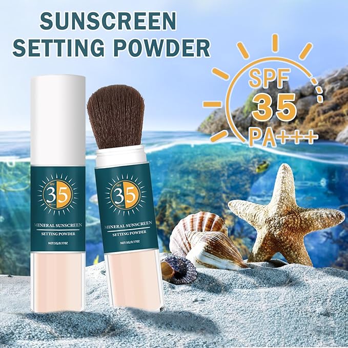 Mineral Sunscreen Powder SPF Powder for Face Oil Control Long Lasting Sunscreen Powder for Face Natural Light Breathable Translucent Powder Setting Powder Makeup #01 Translucent-VivaGrace Women