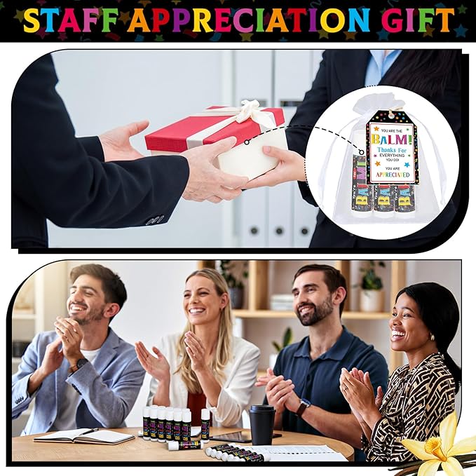 Dunzy 50 Sets Inspirational Gifts Lip Balm Bulk for Women Teachers Nurses Coworkers Friends Mother Employee Appreciation Gifts Bulk Thank You Small Gifts Lip Balm Gifts Party Gift Favors-VivaGrace Women
