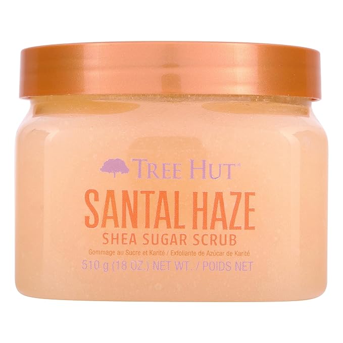 Tree Hut Santal Haze Shea Sugar Scrub | Exfoliating Body Scrub Removes Dead, Dry Skin for a Soft & Hydrated Feel | Nourishing Essential Body Care | 18 fl oz.-VivaGrace Women