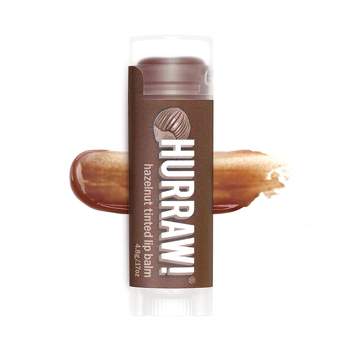 Hurraw! Hazelnut Tinted Lip Balm: (Sheer Brown Tint) Organic, Certified Vegan, Cruelty and Gluten Free. Non-GMO, 100% Natural Ingredients. Bee, Shea, Soy and Palm Free. Made in USA-VivaGrace Women