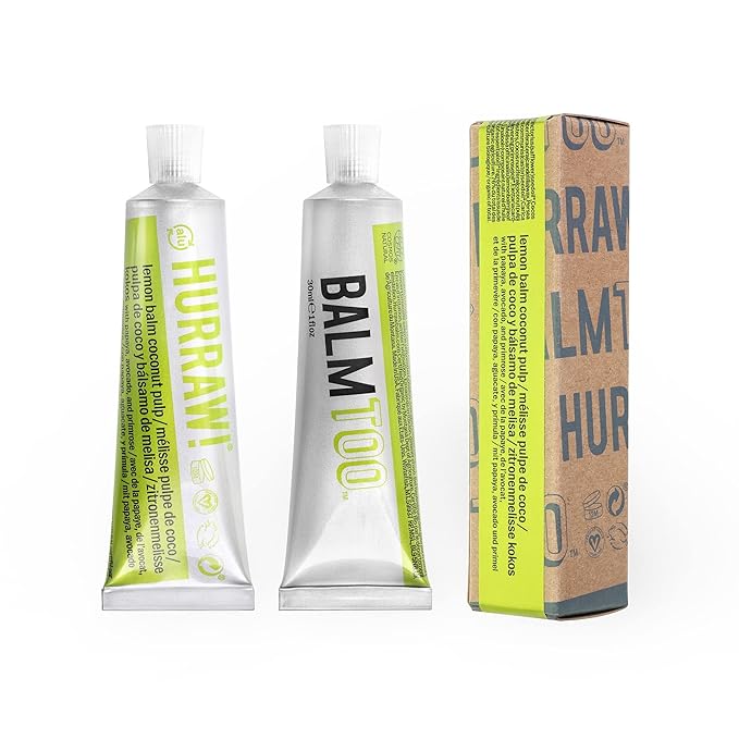 Hurraw! Balmtoo Squeezable Balm, Lemon Balm Coconut Pulp: Ultra-moisturizing. Anywhere application. Body, face, lips, neck, fingers, toes. 1 tube = 7 sticks of lip balm. Natural, Organic. Made in USA-VivaGrace Women
