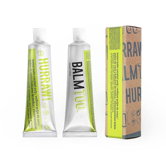 Hurraw! Balmtoo Squeezable Balm, Lemon Balm Coconut Pulp: Ultra-moisturizing. Anywhere application. Body, face, lips, neck, fingers, toes. 1 tube = 7 sticks of lip balm. Natural, Organic. Made in USA-VivaGrace Women