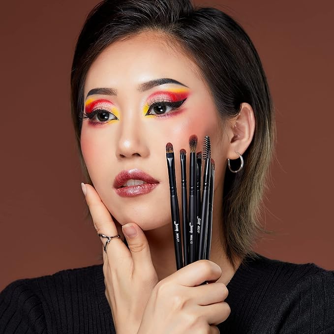 Jessup Eye Brushes Set, Vegan Makeup Brushes with Concealer Powder Eyeshadow Blending Eyeliner Spoolie Brush, 16pcs Premium Synthetic Black Cosmetic Brush T272-VivaGrace Women