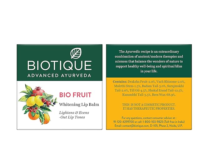 Biotique Bio Fruit Lip Balm, 12 gm-VivaGrace Women