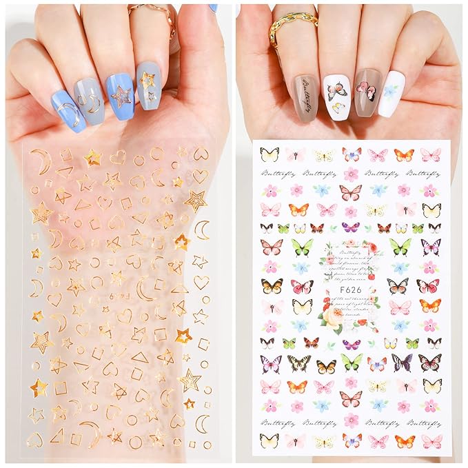 Teenitor Medium Press On Nails, 12 Color Set, 288pcs Glossy Nails with Glue