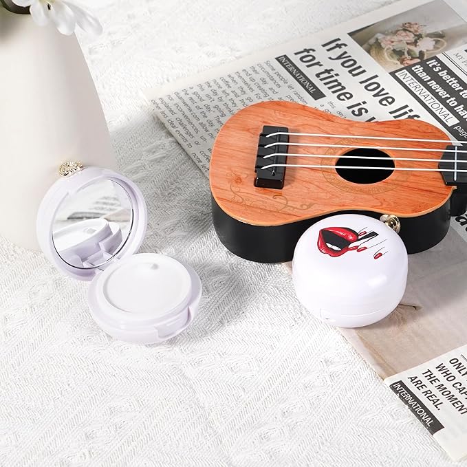 2 Pack Lip Balm Containers,Plastic Portable Empty Lip Balm Container with Mirror and Silicone Lip,Empty Lipstick Dispenser Box for Travel,Home-VivaGrace Women