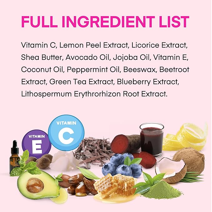 Lip Lightening for Dark Lips: for Smokers, Dry or Uneven-Toned Lips – Restores Natural Look & Moisture with VC, Lemon Peel & Licorice – Refreshing Mint Scent – 15 mL-VivaGrace Women