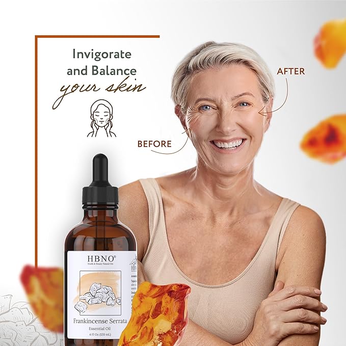HBNO California Bottled Frankincense Essential Oil (Serrata) 4 fl oz (120ml) - Natural & Premium Grade Frankincense Oil Essential Oil,-VivaGrace Women