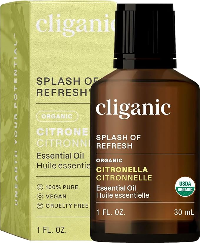 Cliganic Organic Citronella Essential Oil - 100% Pure Natural for Aromatherapy Diffuser | Non-GMO Verified (Packaging May Vary)-VivaGrace Women