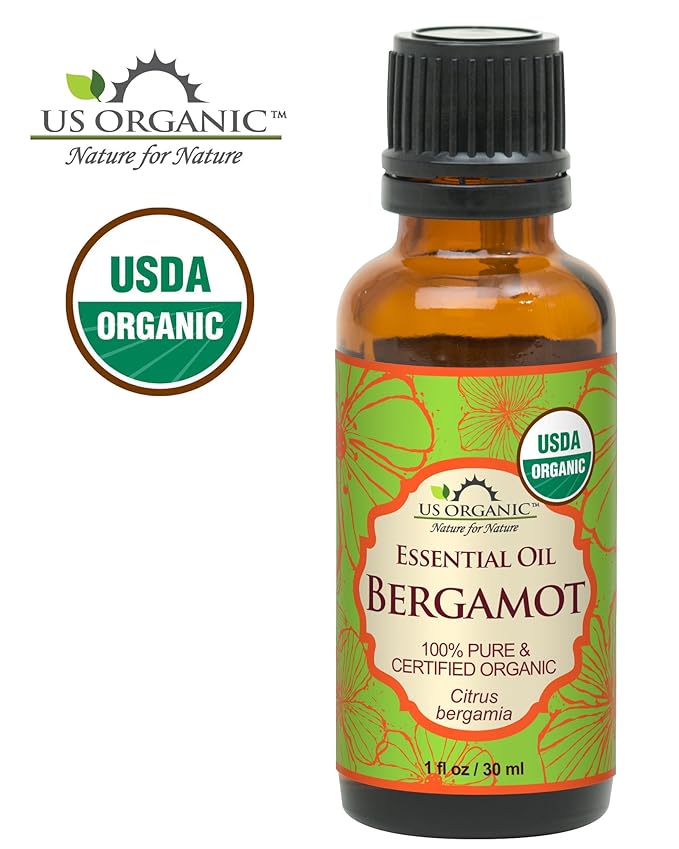 US Organic 100% Pure Bergamot Essential Oil, USDA Certified Organic, Cold Pressed, with Euro droppers (More Size Variations Available) (30 ml / 1 fl oz)-VivaGrace Women