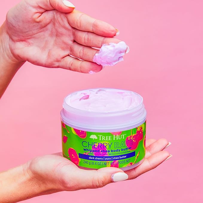 Tree Hut Cherry Rave Whipped Shea Body Butter | Long-lasting Hydration Leaves Skin Feeling Soft & Moisturized | Limited Edition Fall | Nourishing Essential Body Care | 8.4 fl oz.-VivaGrace Women