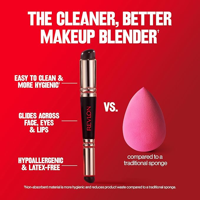 Revlon Dual Ended Jelly Makeup Blender Tool, Silicone Makeup Applicator for Blush, Bronzer, Concealer, Contour, Eyes, and Lips, 1 count-VivaGrace Women