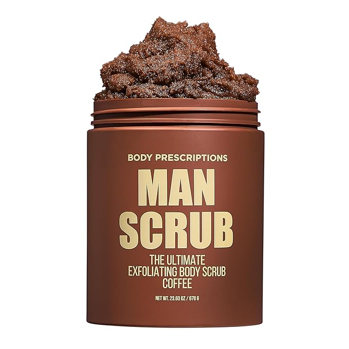 Body Prescriptions Men’s Exfoliating Body Scrub – Ultimate Skin Cleansing Wash in Jar with Twist-Top Lid, For All Skin Types, 21 Ounce (Pack of 1), Coffee-VivaGrace Women