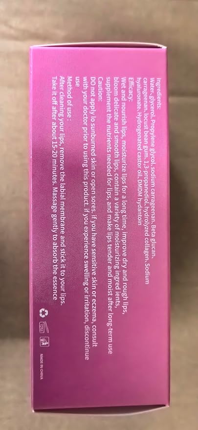 20Pcs Moisturizing/Plumping Lip Mask, Restores Moisture Mask for Dry Lips and Lines Overnight Care, Gel Treatment Masks (Pink)-VivaGrace Women