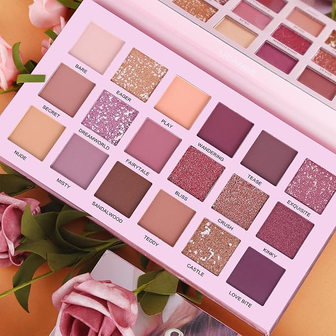 UCANBE Professional 18 Colors Aromas Nude Eyeshadow Palette Long Lasting Multi Reflective Shimmer Matte Glitter Pressed Pearls Eye Shadow Makeup Pallet Kit-VivaGrace Women