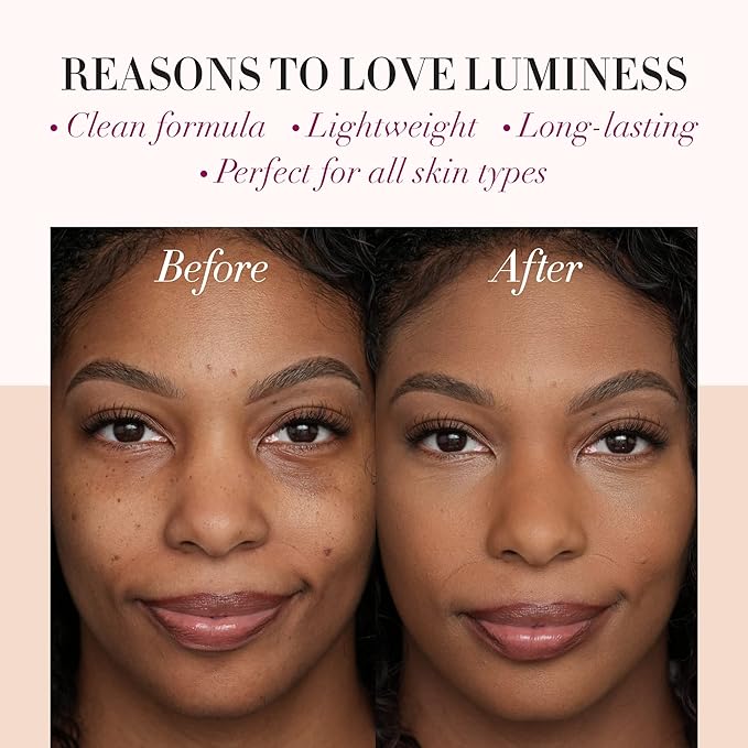 LUMINESS Airbrush Spray Silk Foundation Starter Kit - Deep Dark - Foundation, Primer & Dual-Sided Angled Buffing Brush - Medium, Buildable Coverage, Anti-Aging Formula Hydrates & Moisturizes-VivaGrace Women