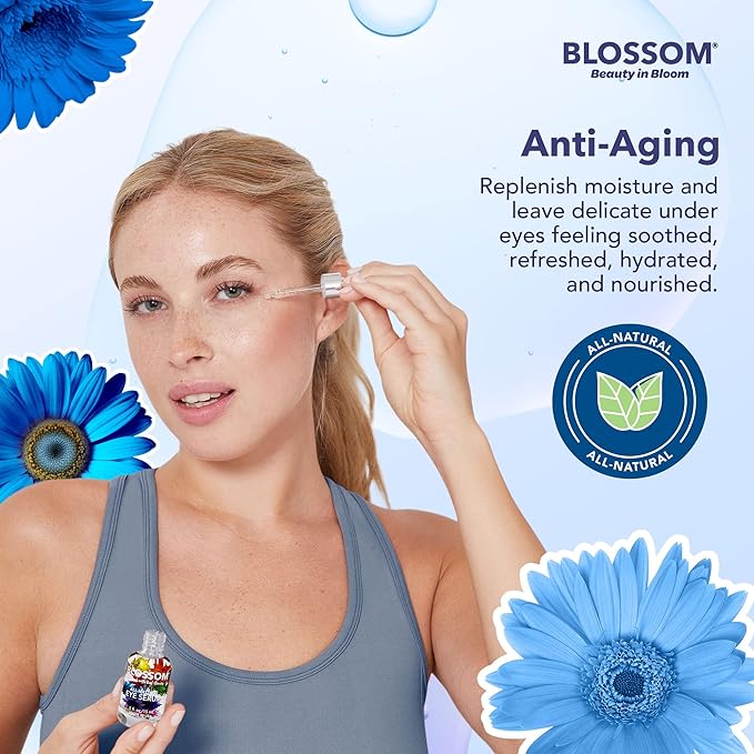 Blossom All Natural Organic Cruelty Free Moisturizing Eye Serum with Essential Oils, Infused with Real Flowers, Made in USA, 0.5 fl. oz./15ml, Winter Wonderland-VivaGrace Women