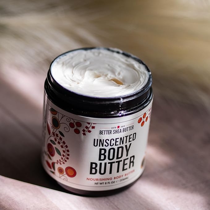 Unscented Body Butter for Dry Skin | with Raw Shea Butter and Jojoba Oil | Deep Moisturizer Safe for Sensitive Skin, Non Greasy, Fragrance Free | 8 oz-VivaGrace Women