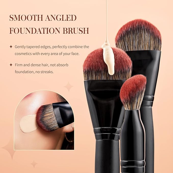 Jessup Full Makeup Brushes Set 13pcs, Professional Vegan Foundation Powder Contour Blush Highlight Eyeshadow Blending Concealer Spoolie EyeLiner Brush, Phantom Black T300-VivaGrace Women