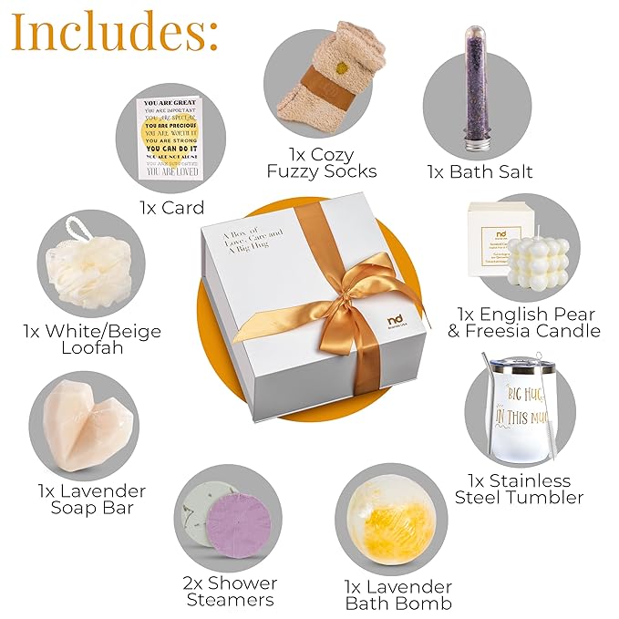 Self Care Gifts for Women, Birthday Gift Care Package, Get Well Soon Gift Basket Relaxing Spa Gift Box Thinking of You Gift Set for Sister Best Friend-VivaGrace Women