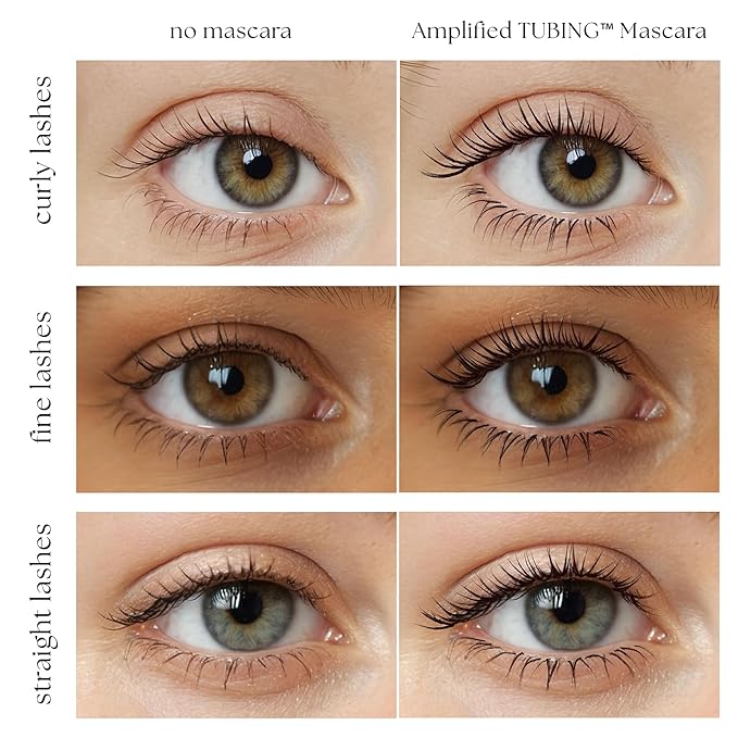 Blinc Amplified Tubing Mascara, Ultra-Longwearing Washable Mascara, Soft-Glam Volumizing, Lengthening and Defining Mascara, Gluten-Free and Cruelty-Free, Dark Brown, 9mL / 0.30 Fl. OZ
