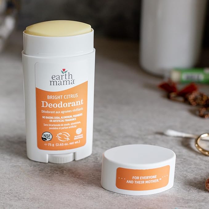 Earth Mama Bright Citrus Deodorant | Safe for Sensitive Skin, Pregnancy and Breastfeeding, Contains Organic Grapefruit and Calendula, No Baking Soda or Aluminum, 2.65-Ounce-VivaGrace Women