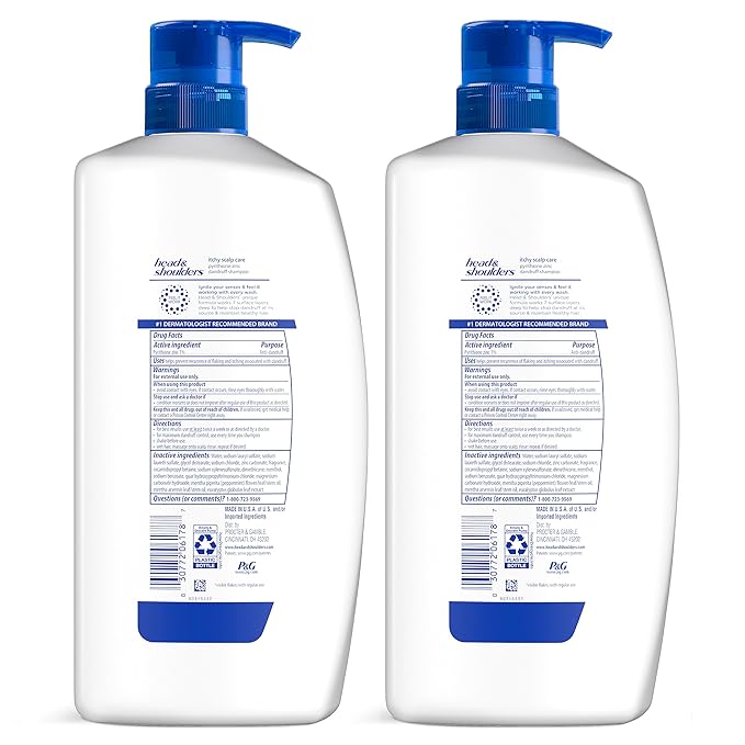 Head & Shoulders Itchy Scalp Care Dandruff Shampoo, Anti-Dandruff Treatment, Infused with Eucalyptus, 32.1 Fl Oz Each, Twin Pack-VivaGrace Women