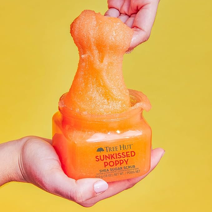 Tree Hut Sunkissed Poppy Shea Sugar Scrub | Exfoliating Body Scrub Removes Dead, Dry Skin for a Soft & Hydrated Feel | Nourishing Essential Body Care | 18 fl oz.-VivaGrace Women