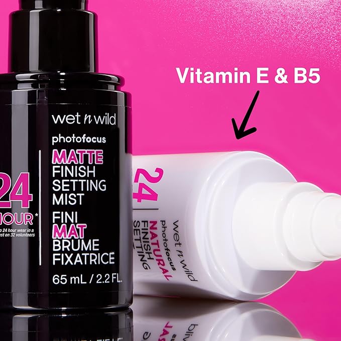 wet n wild Photo Focus Setting Mist, 24HR Wear, Lightweight & Nourishing with Provitamin B5 & E, Suitable for All Skin Types, Cruelty-Free & Vegan- Matte Finish-VivaGrace Women