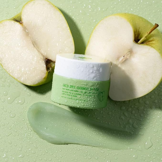 W7 Sweet Dreams Overnight Green Apple Lip Mask - Vitamin E, Aloe Vera and Grape Seed Oil - For Hydrated, Full Looking & Irresistible Lips - 0.40 Fl Oz-VivaGrace Women