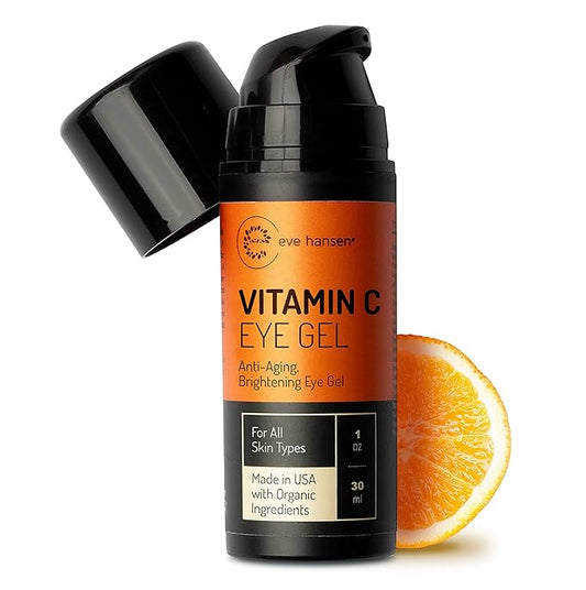 Eve Hansen Vitamin C Eye Gel - Under Eye Cream for Dark Circles and Puffiness - Anti-Aging Eye Repair Cream with Hyaluronic Acid - Under Eye Treatment for All Skin Types - Eye Brightening Cream - 1 oz-VivaGrace Women