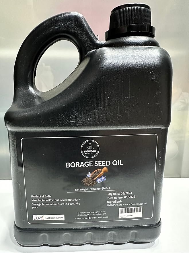 Naturevibe Botanicals Borage Oil 32 Ounces | 100% Pure and Natural | Great for Skin Care and Hair Care-VivaGrace Women