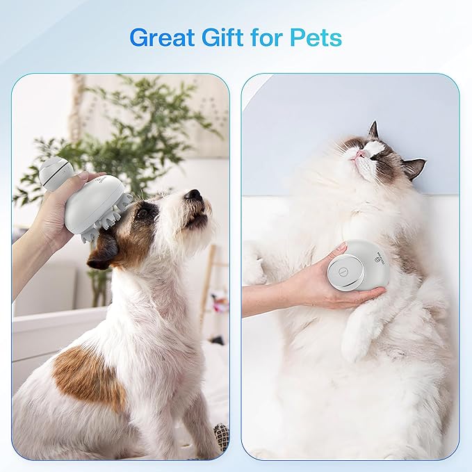 COMFIER Electric Scalp Head Massager with 4 Soft Silicone Massage Heads, Portable Hair Massager for Hair Growth, Relieve Stress, Head Scratcher for Deep Relaxation, Dog Cat Massager, Gray-VivaGrace Women