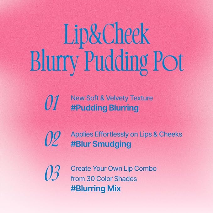 Lip&Cheek Blurry Pudding Pot | Reddish Moment - Mule | Makeup Blush, Buildable Lightweight, Multi-Use Soft Matte Finish | 5g-VivaGrace Women