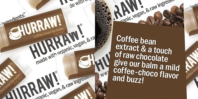 Hurraw! Coffee Bean Lip Balm: Organic, Certified Vegan, Cruelty and Gluten Free. Non-GMO, 100% Natural Ingredients. Bee, Shea, Soy and Palm Free. Made in USA-VivaGrace Women
