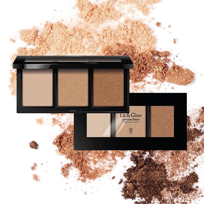Sistar Lit & Glow Luminizer Palette Glitter Bronzer Make Up-VivaGrace Women