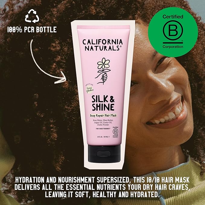 California Naturals Deep Repair Hair Mask, Paraben and Sulfate Free, Deep Conditioner for Dry, Damaged Hair, Nautral, Vegan, Hydrating and Conditioning, For Curly, Frizzy, All Hair Types, 12 fl oz-VivaGrace Women