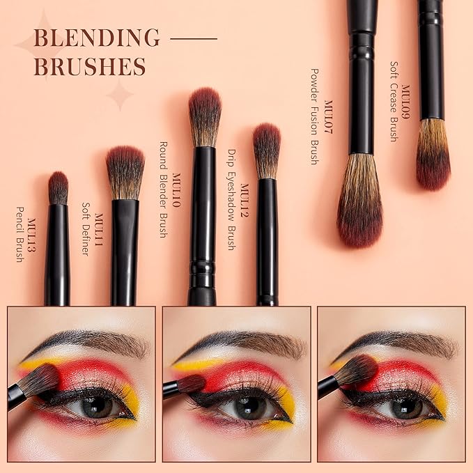 Jessup Eye Brushes Set, Vegan Makeup Brushes with Concealer Powder Eyeshadow Blending Eyeliner Spoolie Brush, 16pcs Premium Synthetic Black Cosmetic Brush T272-VivaGrace Women