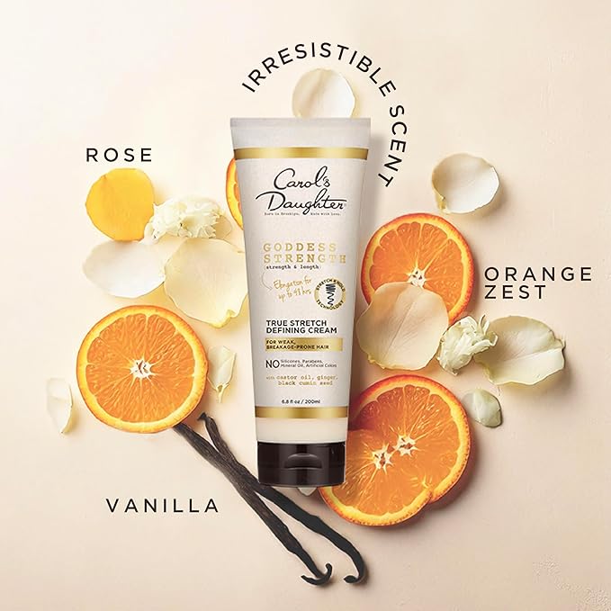 Carol's Daughter Goddess Strength True Stretch Defining Hair Cream For Waves, Coils and Curls, Curl Defining Cream with Castor Oil, 6.8 Fl Oz-VivaGrace Women