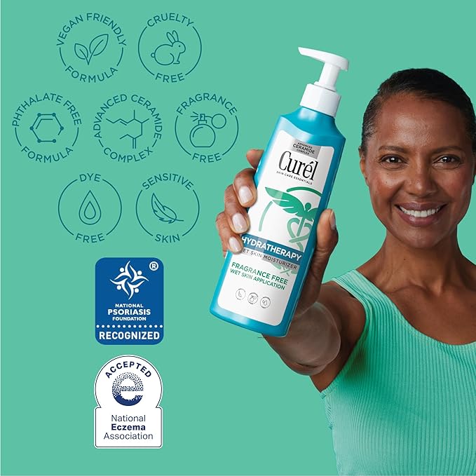 Curel Hydra Therapy In Shower Lotion, Itch Defense Body Moisturizer with Advanced Ceramide Complex, Vitamin E, & Oatmeal Extract, 12 Oz-VivaGrace Women