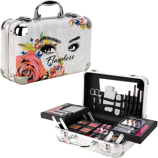 61pcs Makeup Gift Set With Extendable Trays and Mirror - Vmk1506, Flawless, 1 count-VivaGrace Women
