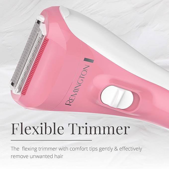 Remington WDF4821US Smooth & Silky Electric Shaver for Women, 3-Blade Cordless Foil Shaver and Bikini Trimmer for Wet or Dry Use, Pink-VivaGrace Women