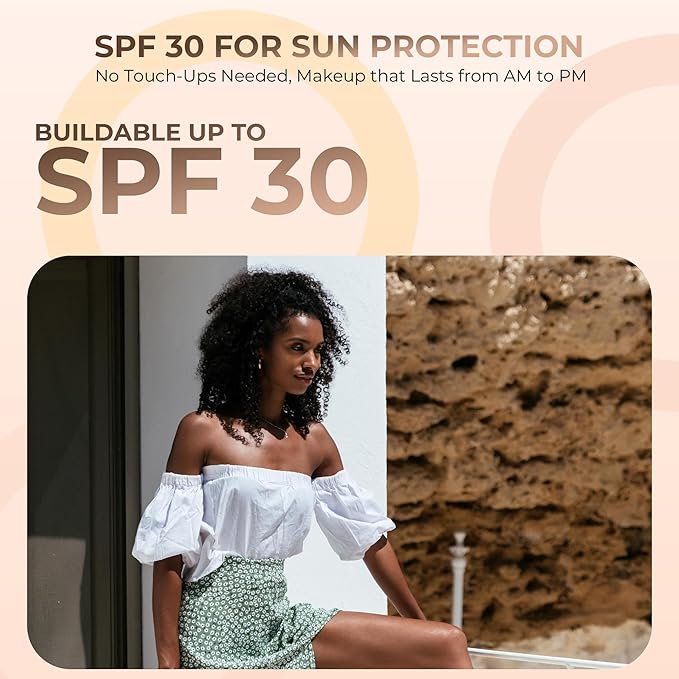 Foundation Powder Refill (EBONY) (1 Ounce Bag) By Sweet Face Minerals, Lightweight Mineral Loose Makeup Powder with SPF 20, Full Coverage Flawless Finish, Talc-free, Cruelty-Free, Refillable Pouch-VivaGrace Women