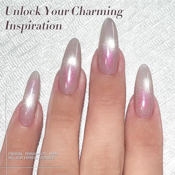 Born Pretty Magnetic Gel Nail Polish Set,Cat Magnetic Eye Gel Jelly Glass Crystal Magnetic Gel Polish Nail Art Manicure Kit 6PCS-VivaGrace Women