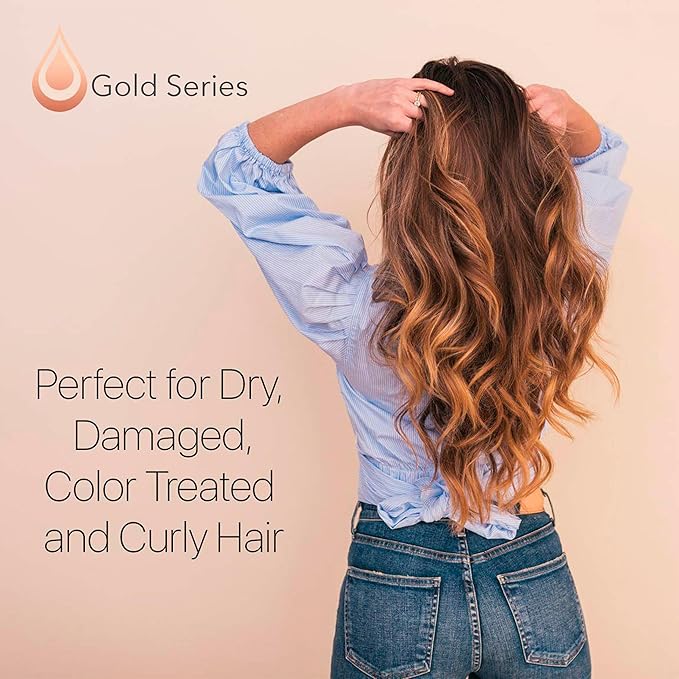 Gold Series Treatment Mask – Deep Hydrating Argan Oil Hair Mask for Dry Damaged, Color Treated and Curly Hair Enriched with Keratin – Sulfate Free Natural Hair Repair Treatment, 18.6oz-VivaGrace Women