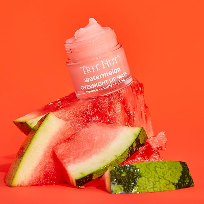 Tree Hut Watermelon Overnight Lip Mask | Leave on Overnight & Wake up to Soft, Hydrated Lips | Elevate your Self Care Routine | .6 oz.-VivaGrace Women