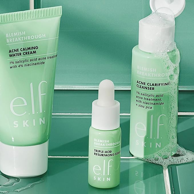 e.l.f. SKIN Blemish Breakthrough Blemish Control Basics Kit, Travel-Size Acne Skincare Routine, Cleanser, Serum & Moisturizer, Vegan & Cruelty-Free-VivaGrace Women
