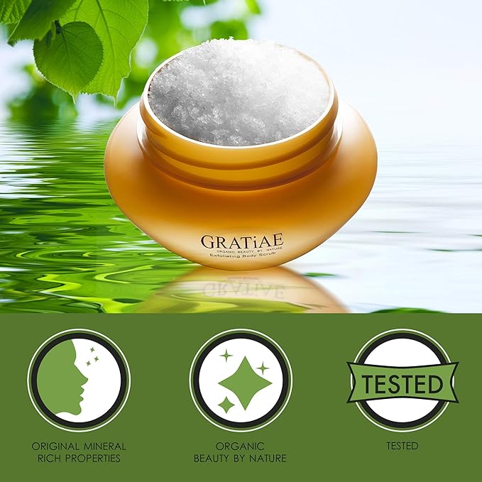 Gratiae Organics Exfoliating Body Scrub, Passion Fruit and Lime for All Skin Types 8.5 Fl oz-VivaGrace Women