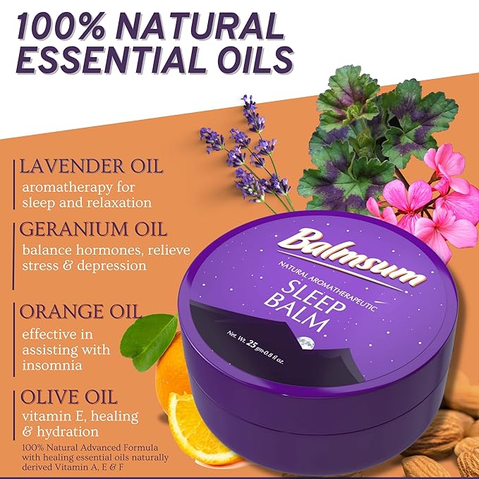 Natural Sleep Balm 100% Natural Scented Relaxing Balm for Children and Adults, Calming Night Balm, Organic Sleep Balm-25gm-VivaGrace Women