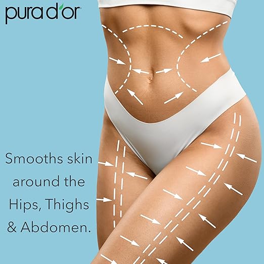 PURA D'OR 16 Oz Organic Anti-Cellulite Massage Oil - Lemon Peel, Moringa, Grape Seed, Grapefruit & Eucalyptus Oils - Skin Firming & Tightening for Active Individuals & Aging Adults-VivaGrace Women